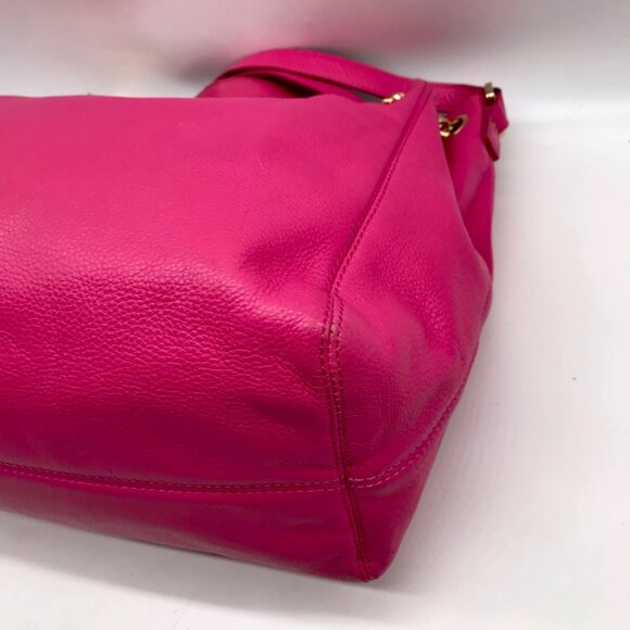 Michael Kors Pink Pebbled Leather Jet Set Chain Link Shoulder Bag - Picture 8 of 10